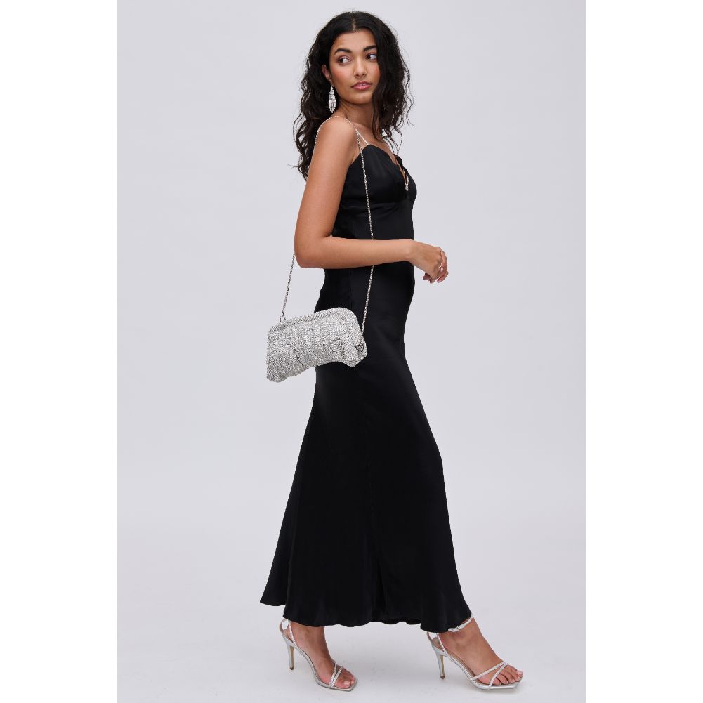 Irina Crystal Rhinestone Evening Bag Black