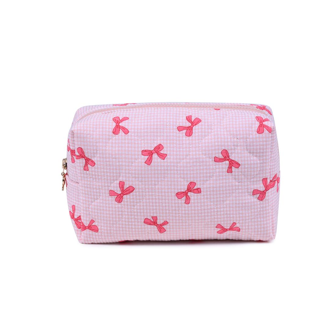 Urban Essentials Bow & Tell Cosmetic & Travel Organizer Pouch 840611197801 View 5 | Pink