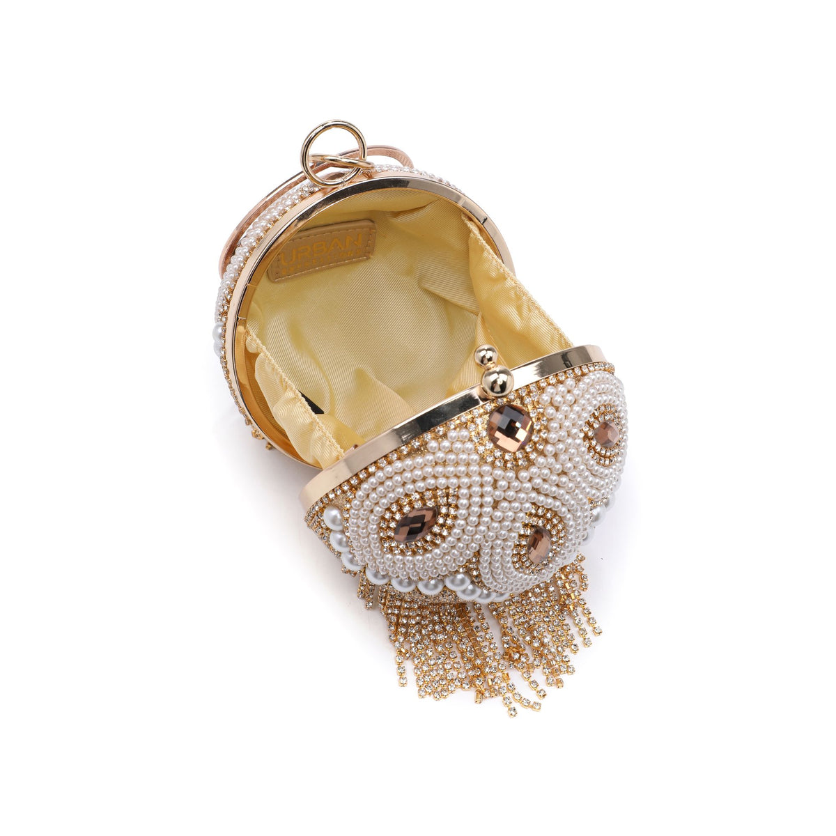Product Image of Urban Expressions Priyanka Evening Bag 818209014458 View 8 | Gold White