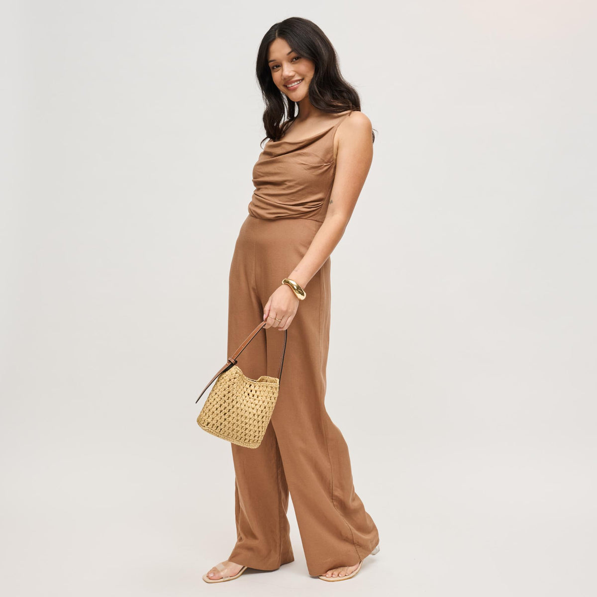 Woman wearing Natural Urban Expressions Ember Shoulder Bag 840504204012 View 2 | Natural