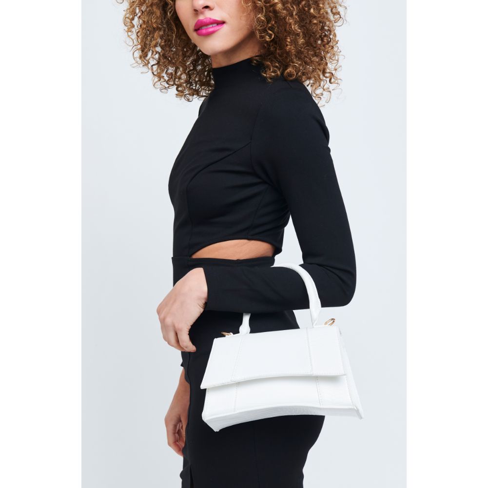 Woman wearing White Urban Expressions Lucas Crossbody 840611181015 View 3 | White
