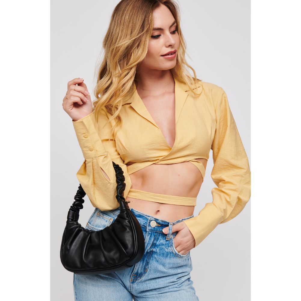 Woman wearing Black Urban Expressions Oliveta Shoulder Bag 840611176462 View 1 | Black