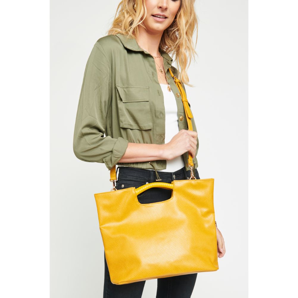 Woman wearing Mustard Urban Expressions Silas Tote 840611166821 View 1 | Mustard