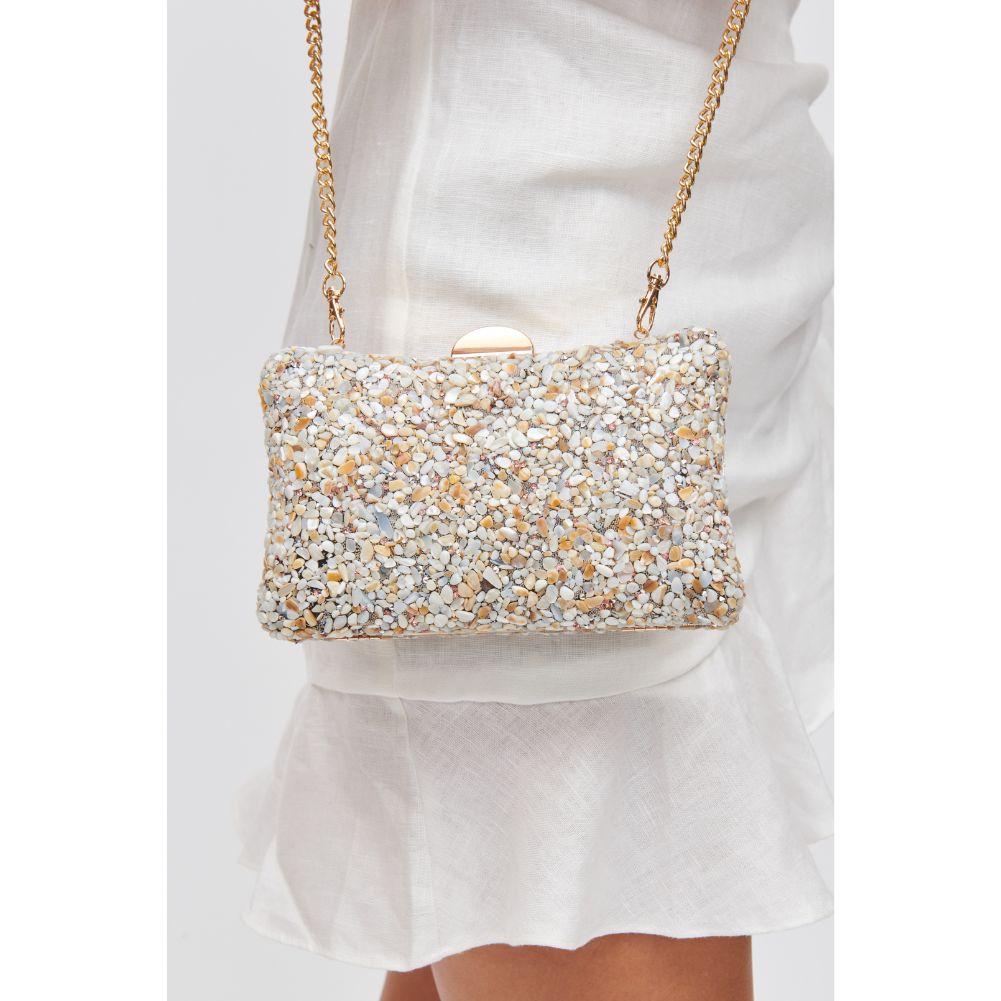 Woman wearing Ivory Urban Expressions Shelley Evening Bag 840611118196 View 4 | Ivory