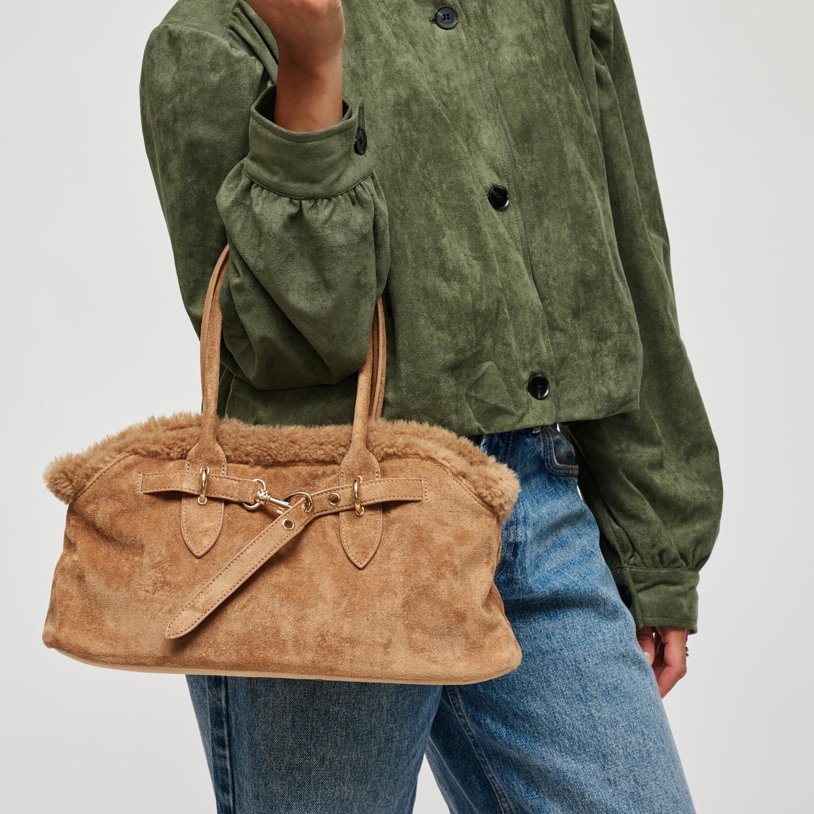 Woman wearing Natural Urban Expressions Tommy Satchel 840504212307 View 2 | Natural