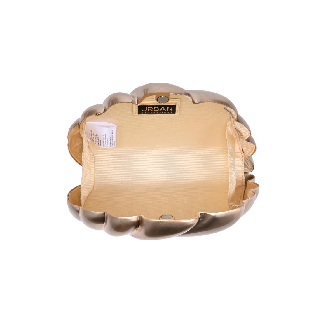 Woman wearing Gold Urban Expressions Isla Evening Bag 840504204814 View 9 | Gold