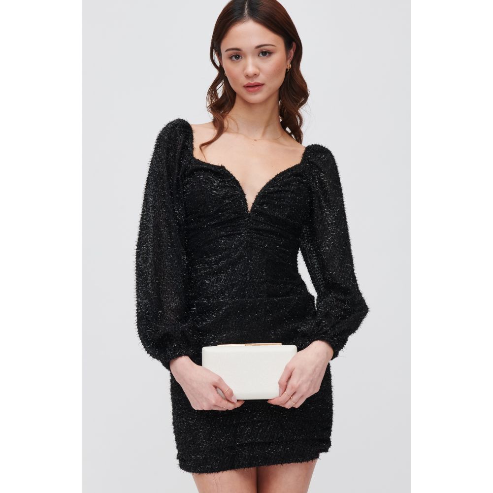 Woman wearing White Urban Expressions Thalia Evening Bag 840611118677 View 1 | White