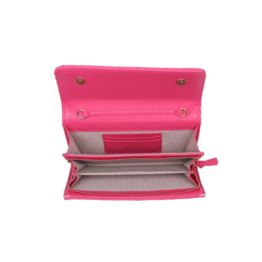 Woman wearing Bubblegum Urban Expressions Wallis Crossbody 840611107510 View 9 | Bubblegum