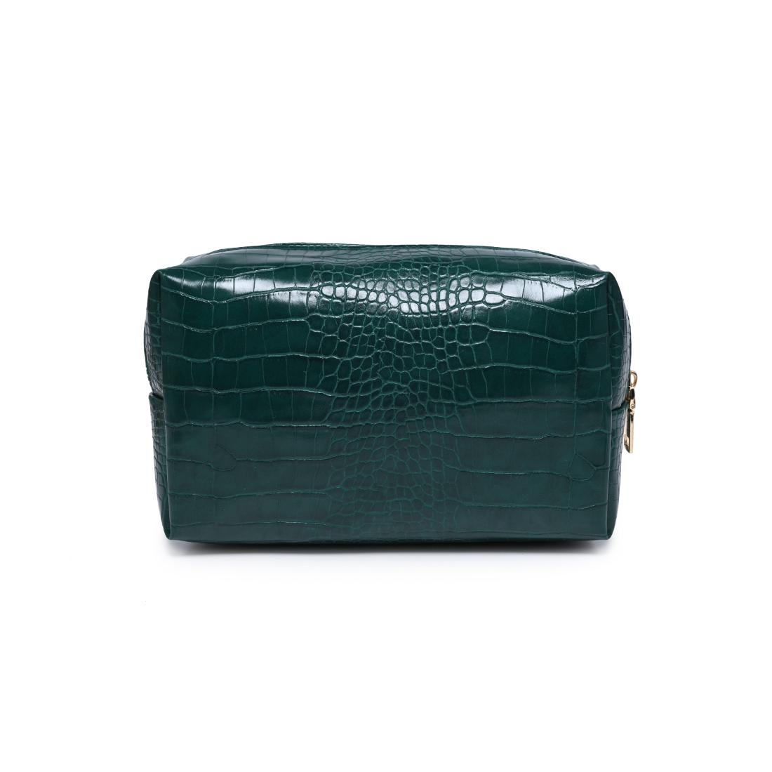 Urban Essentials Croc Chic Cosmetic & Travel Organizer Pouch 840504210563 View 7 | Emerald