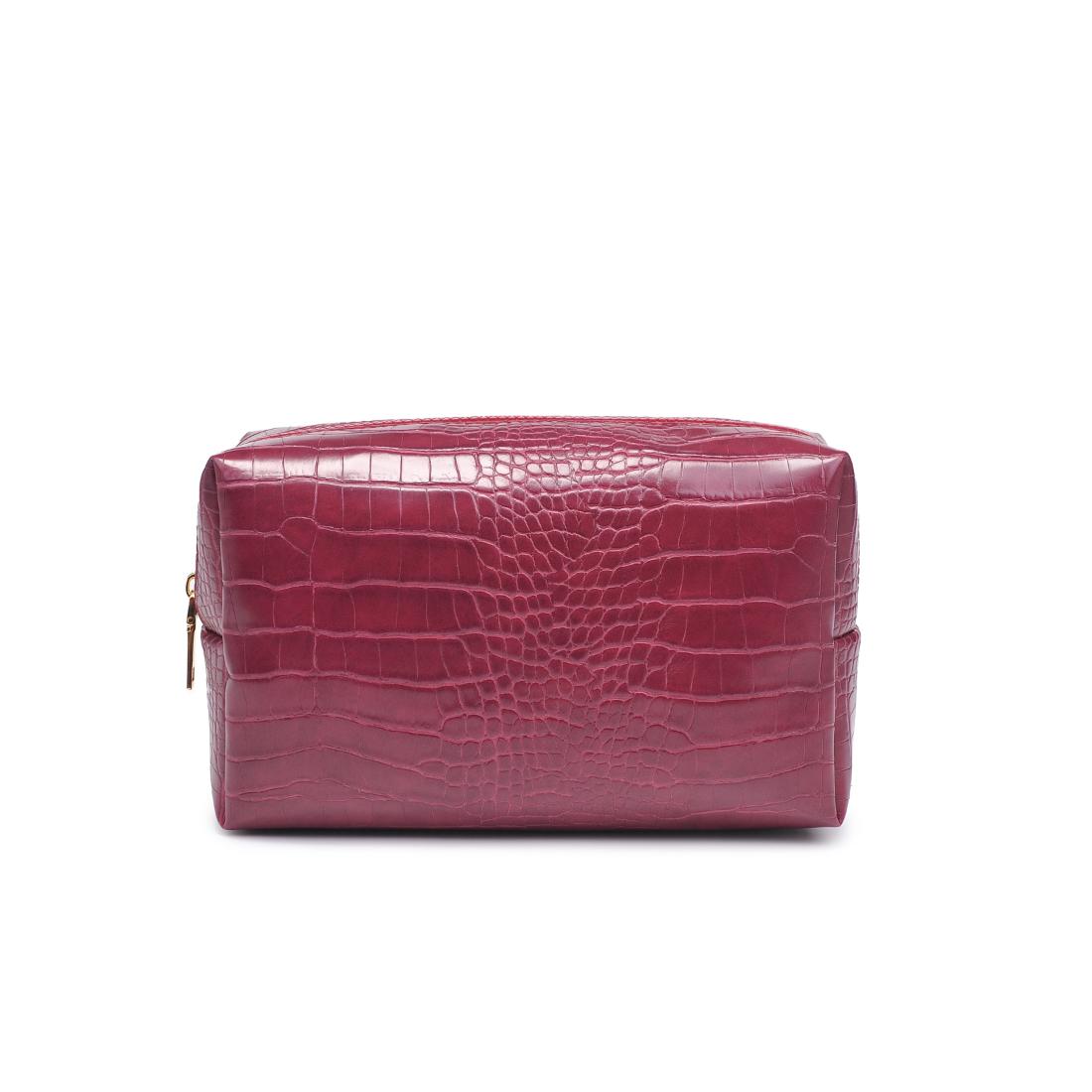 Urban Essentials Croc Chic Cosmetic & Travel Organizer Pouch 840611197276 View 5 | Red