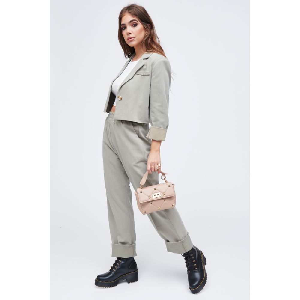 Woman wearing Nude Urban Expressions Aiza Crossbody 818209010580 View 4 | Nude