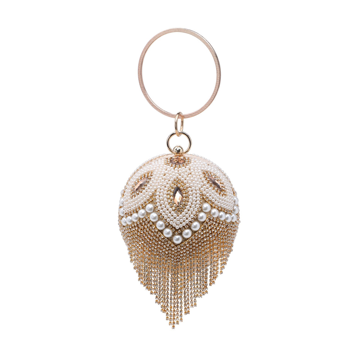 Product Image of Urban Expressions Priyanka Evening Bag 818209014458 View 7 | Gold White