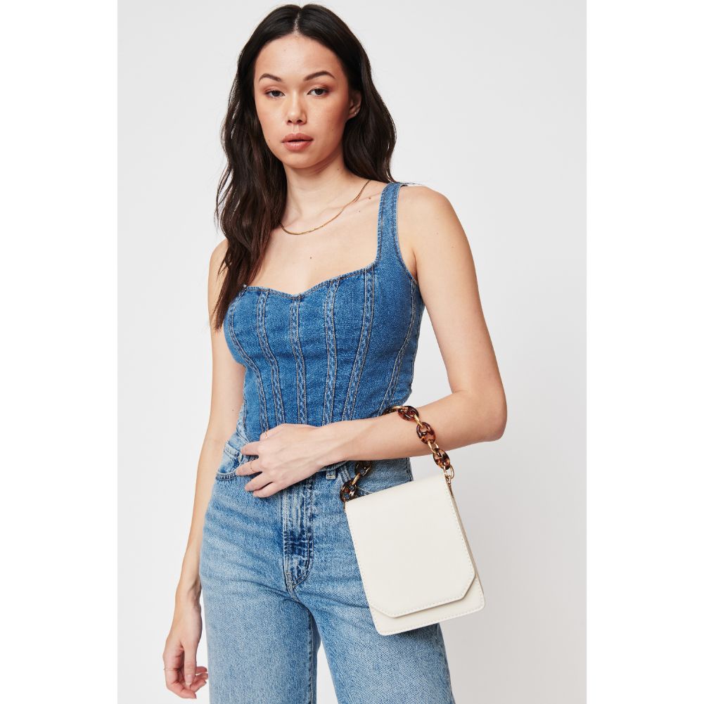 Woman wearing Cream Urban Expressions Bobbie Crossbody 840611102379 View 1 | Cream