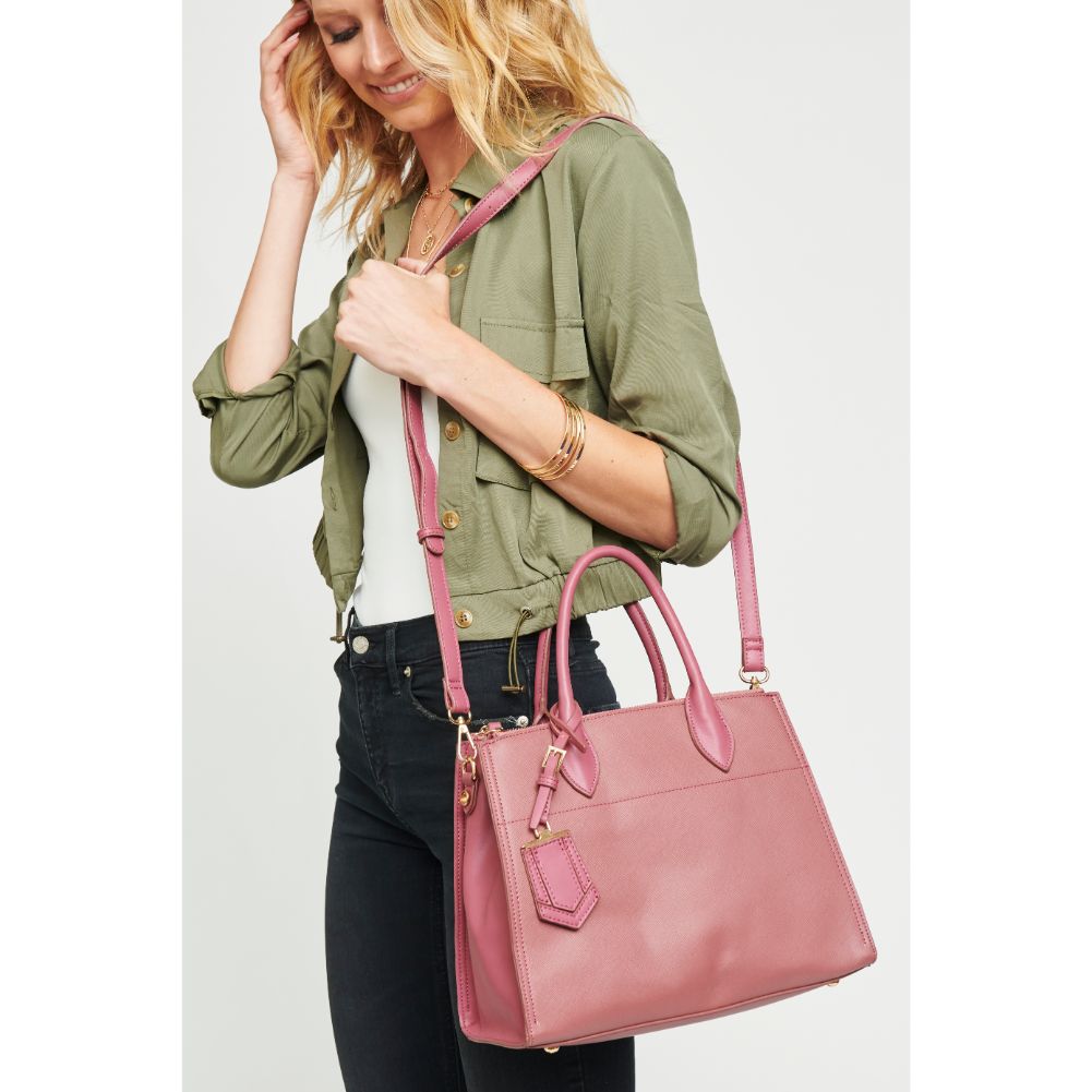 Woman wearing Mauve Urban Expressions Cooper Satchel NA-840611153555 View 1 | Mauve