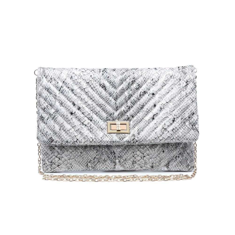 Product Image of Urban Expressions Victoria Snake Clutch NA-840611163714 View 1 | Silver