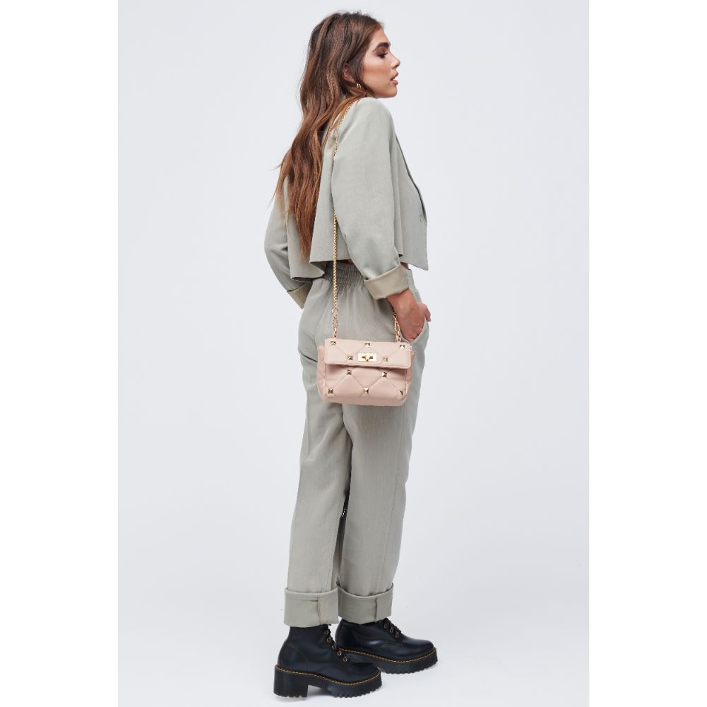 Woman wearing Nude Urban Expressions Aiza Crossbody 818209010580 View 3 | Nude