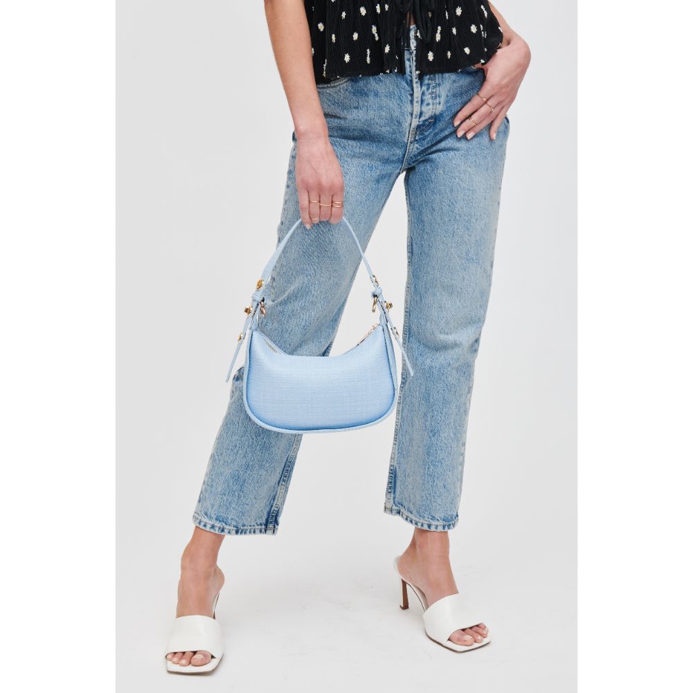 Woman wearing Sky Blue Urban Expressions Rhoda Shoulder Bag 840611118554 View 3 | Sky Blue