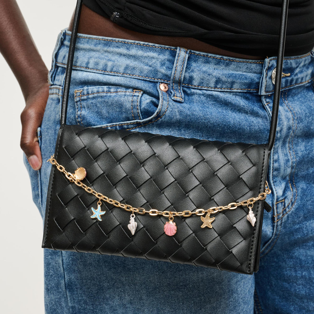 Woman wearing Black Urban Expressions Aubrey Crossbody 840504205613 View 1 | Black