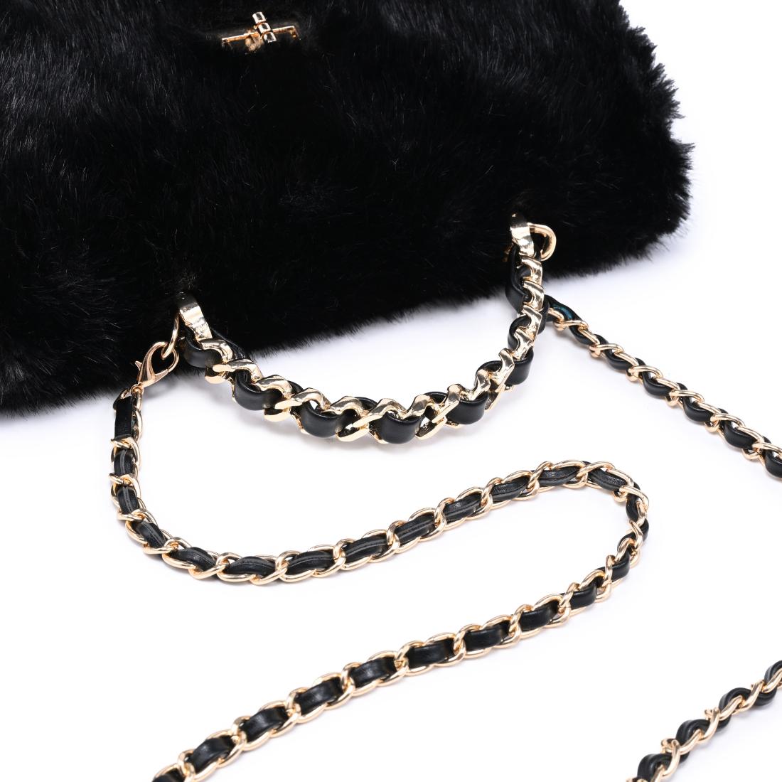Urban Expressions Lulu - Fur Crossbody 840504212390 View 8 | Black