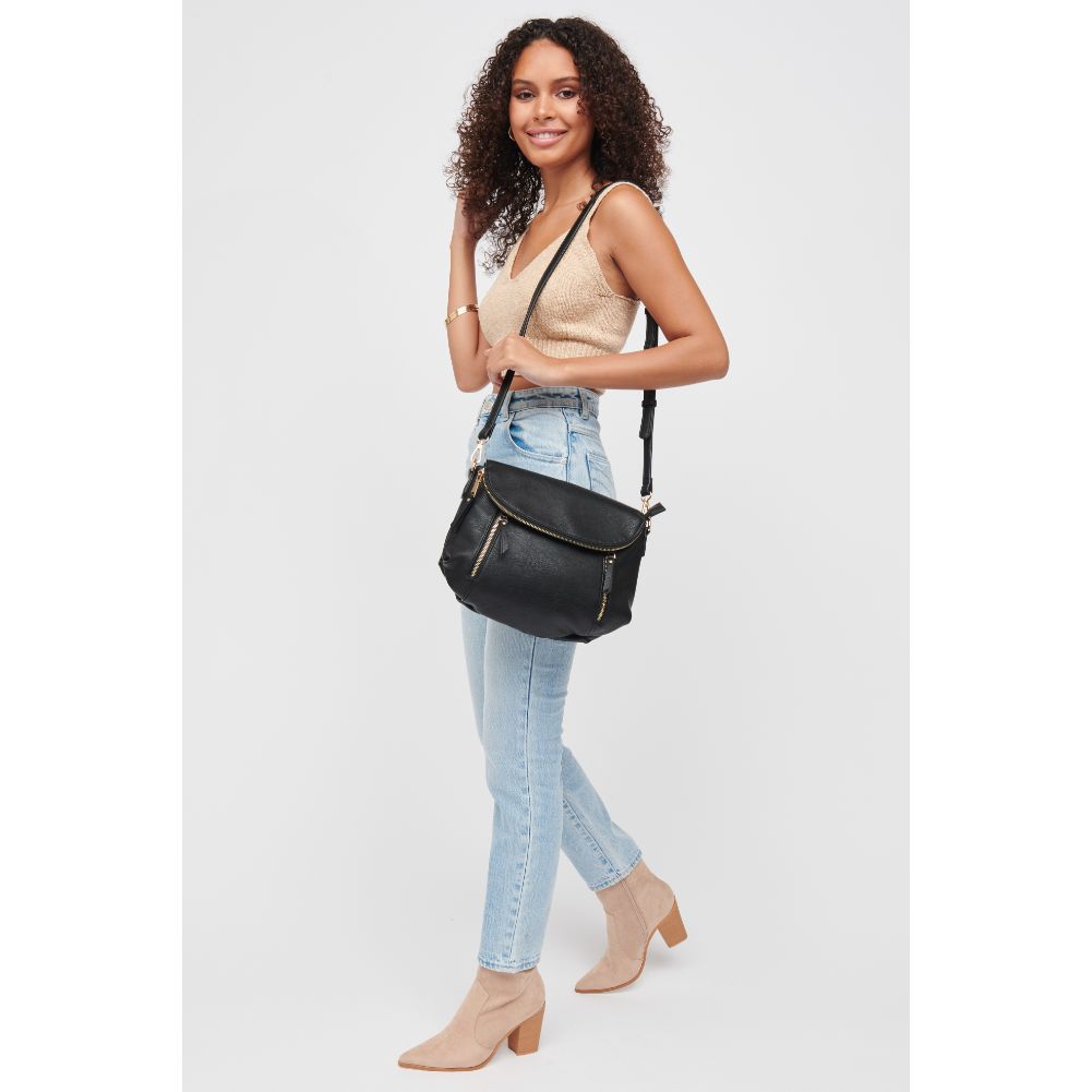 Woman wearing Black Urban Expressions Brigitte Messenger 840611185143 View 3 | Black