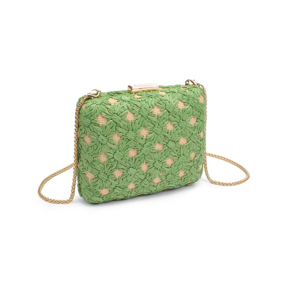 Woman wearing Green Natural Urban Expressions Samantha Evening Bag 840611149350 View 6 | Green Natural
