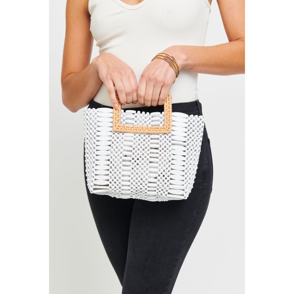 Woman wearing White Urban Expressions Del Mar Tote 840611178848 View 2 | White