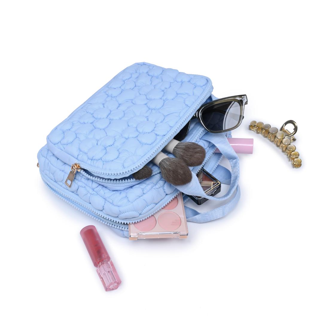 Woman wearing Sky Blue Urban Expressions Petal Plush - Nylon Travel Organizer 840611195197 View 1 | Sky Blue