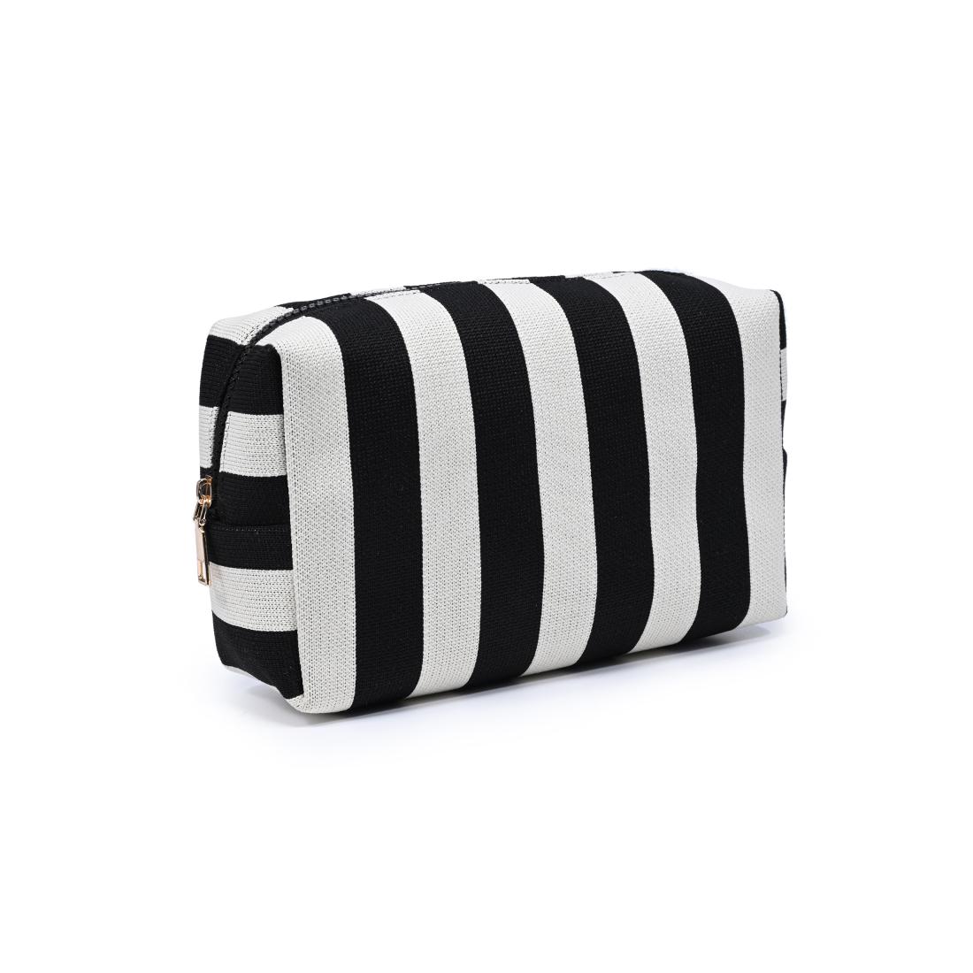 Urban Essentials Essential Stripe Cosmetic & Travel Organizer Pouch 840504207402 View 6 | Black Ivory