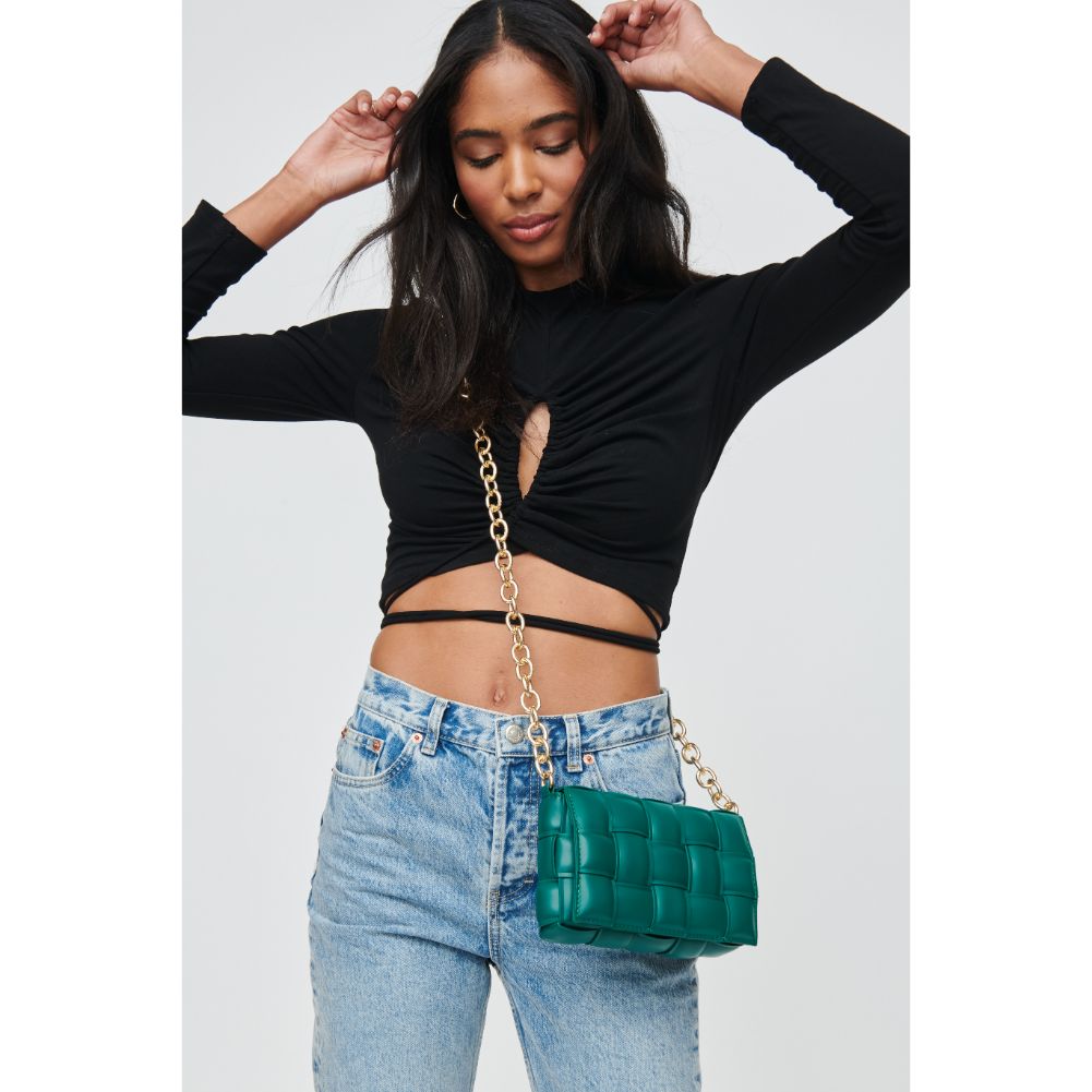Woman wearing Emerald Urban Expressions Holden Crossbody 818209017497 View 2 | Emerald