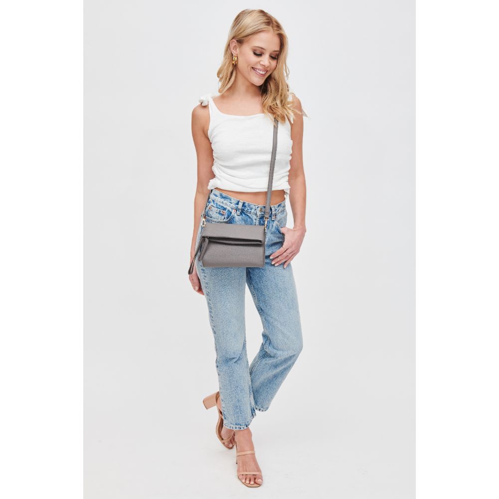 Woman wearing Grey Urban Expressions Bree Crossbody 840611105448 View 3 | Grey