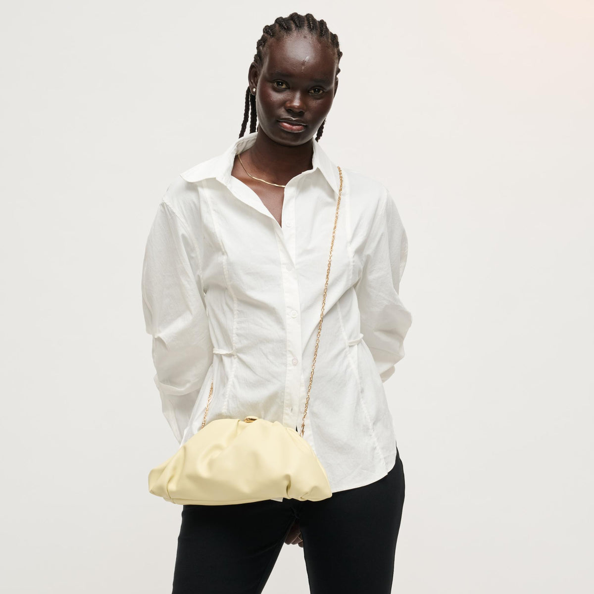 Woman wearing Butter Urban Expressions Jennifer Clutch 840504208232 View 2 | Butter
