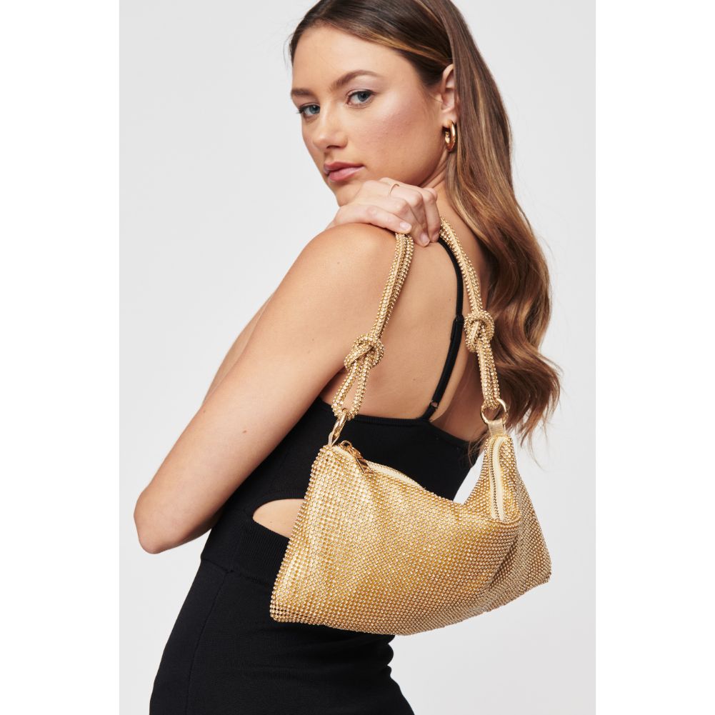 Woman wearing Gold Urban Expressions Paris Evening Bag 840611102317 View 1 | Gold
