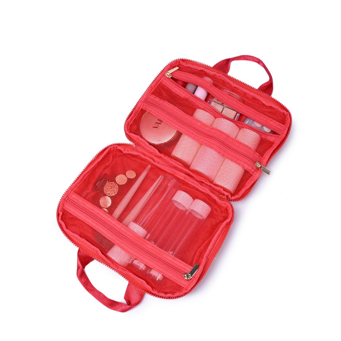 Woman wearing Red Urban Essentials Petal Plush - Nylon Travel Organizer 840611195173 View 2 | Red
