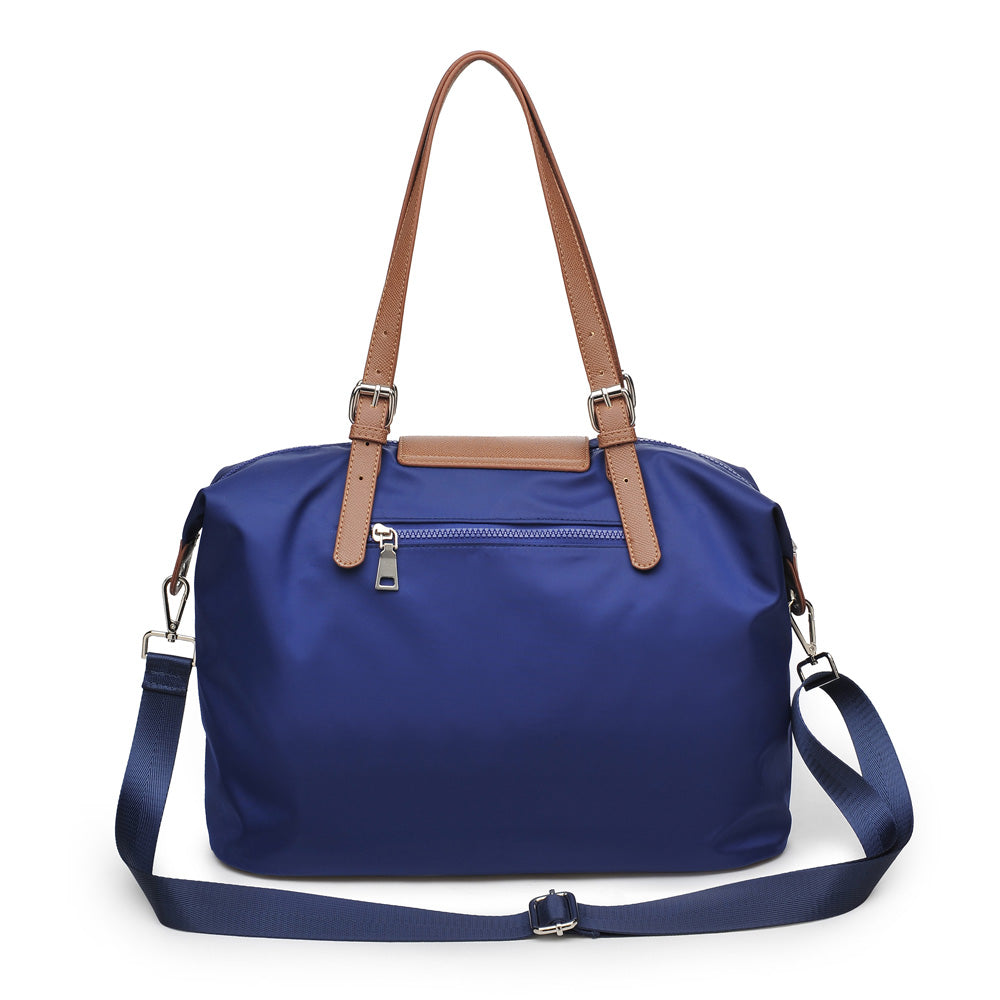 Woman wearing Navy Urban Expressions Justine Satchel NA-840611157539 View 7 | Navy