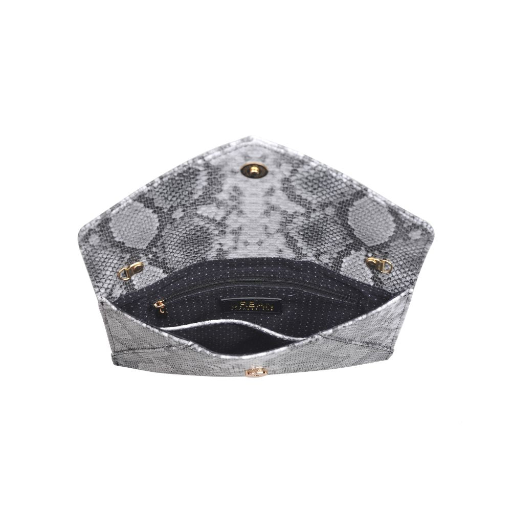Product Image of Urban Expressions Mallory Clutch 840611173249 View 4 | Black White Snake