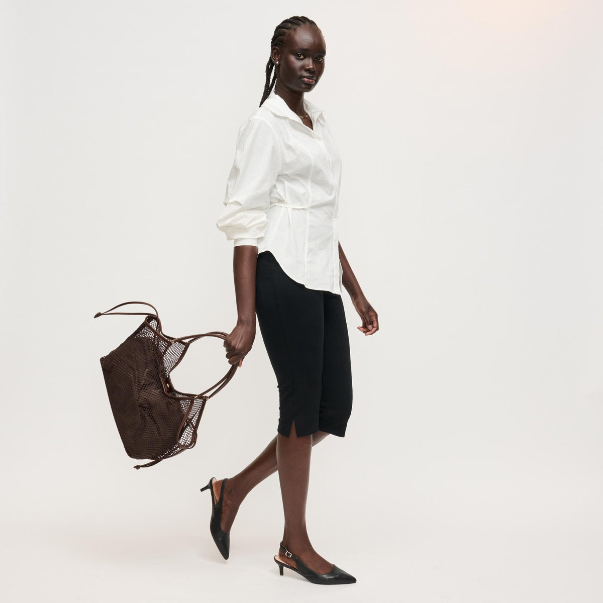 Woman wearing Chocolate Urban Expressions Easton Tote 840504205200 View 4 | Chocolate
