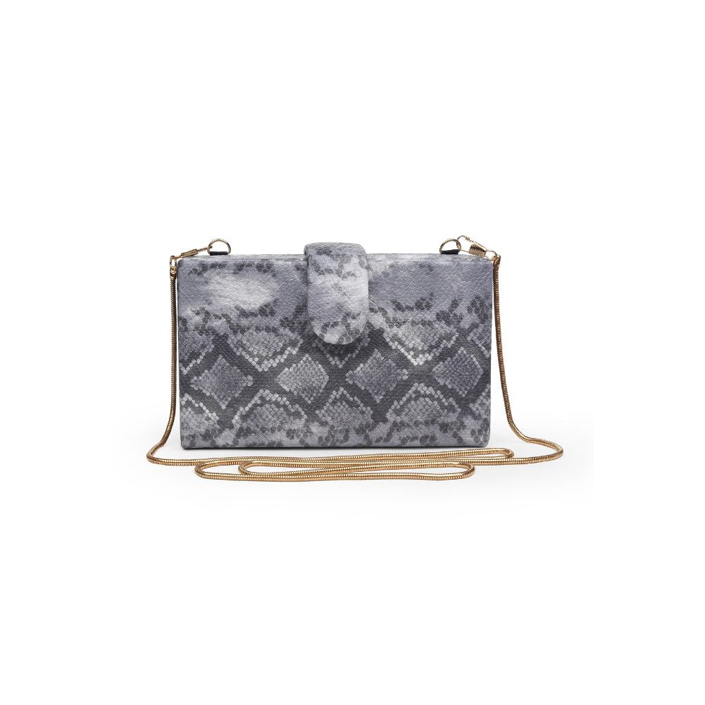 Product Image of Urban Expressions Bianca Snake Clutch 840611165077 View 1 | Grey