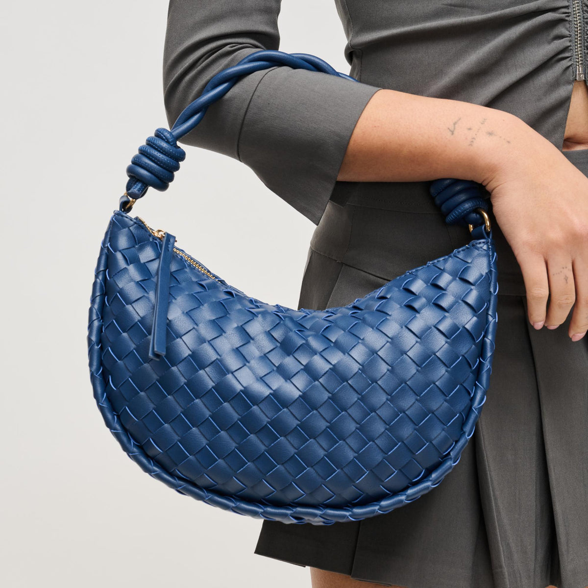 Woman wearing Navy Urban Expressions Violet Hobo 840504206610 View 1 | Navy