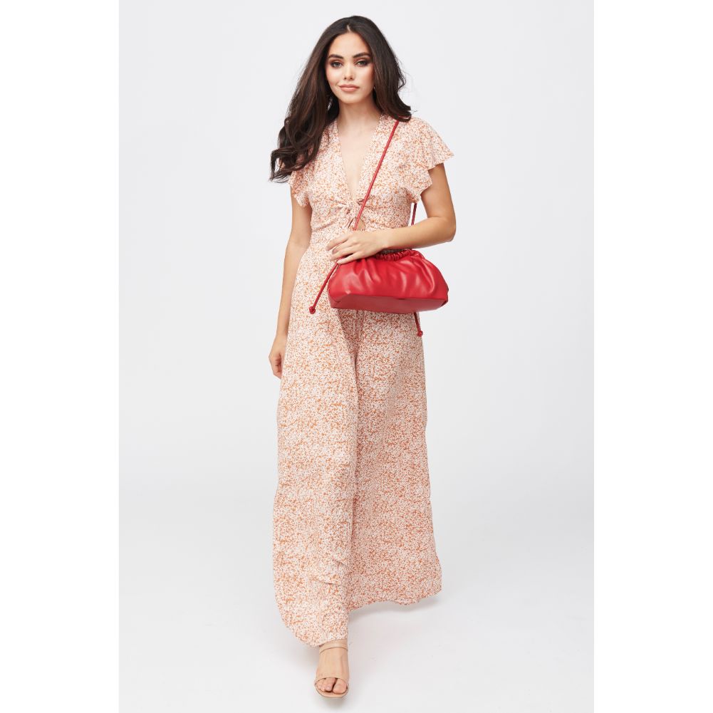 Woman wearing Red Urban Expressions Macie Clutch 840611182432 View 2 | Red