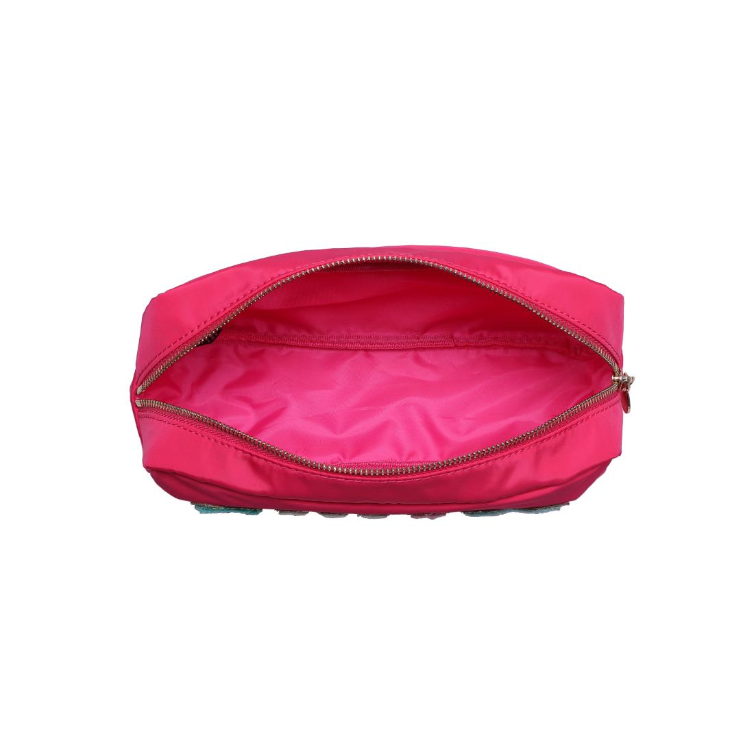Woman wearing Hot Pink Urban Expressions Nalia Cosmetic & Travel Organizer Pouch 840504200441 View 9 | Hot Pink