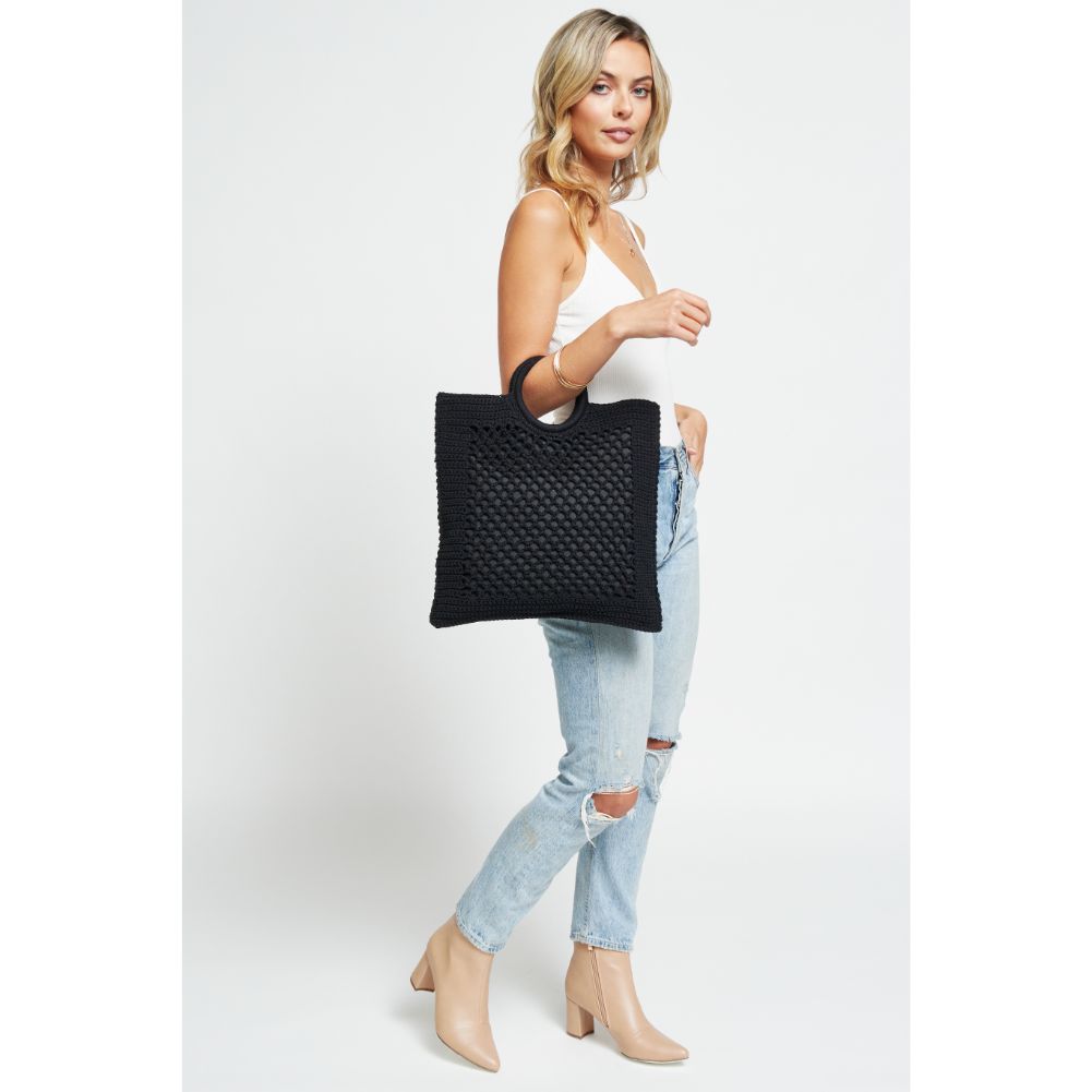Woman wearing Black Urban Expressions Bermuda Tote 840611181701 View 3 | Black