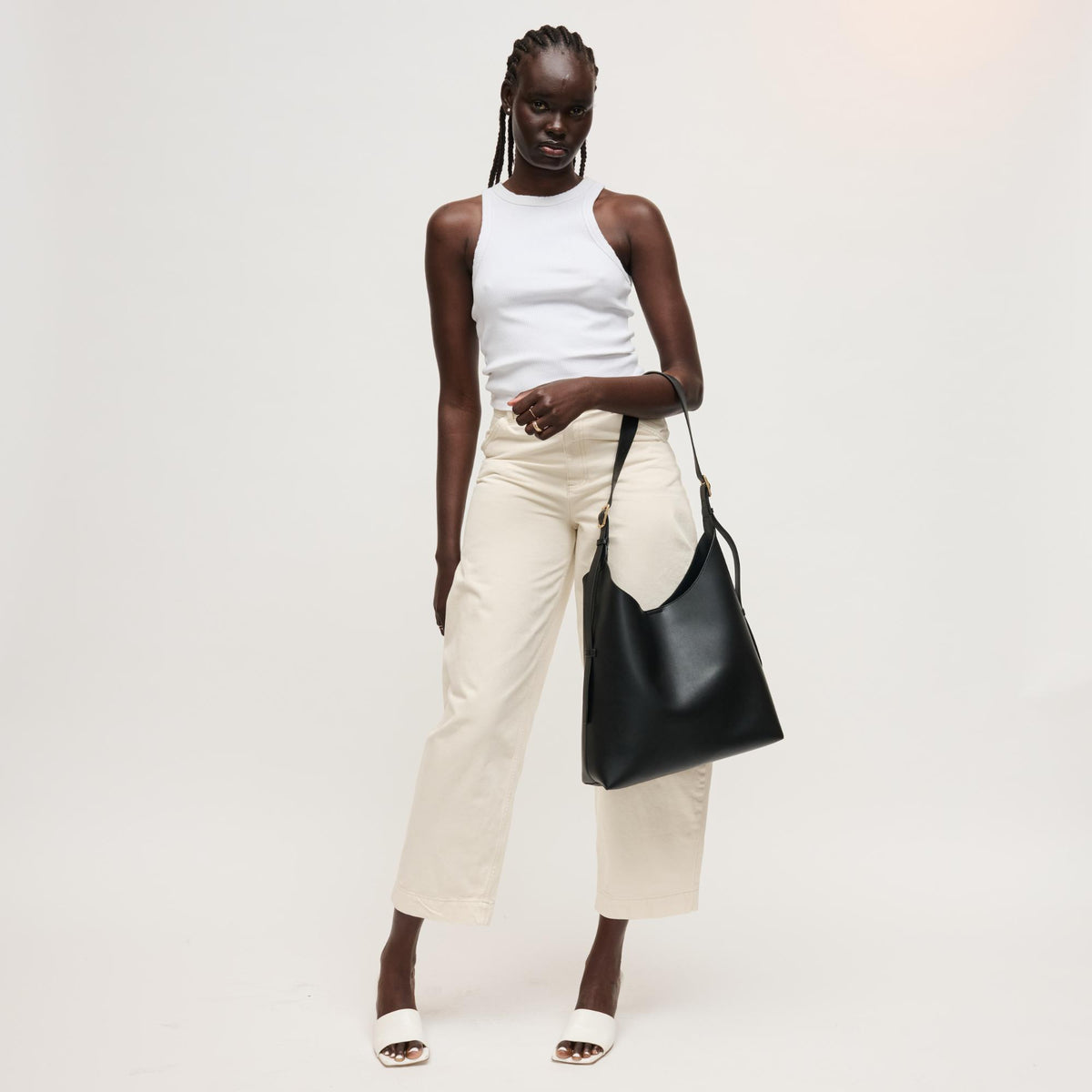 Woman wearing Black Urban Expressions Maria Hobo 840504206252 View 2 | Black