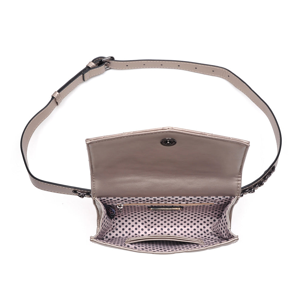 Woman wearing Pewter Urban Expressions Rhythm Belt Bag NA-840611154361 View 9 | Pewter