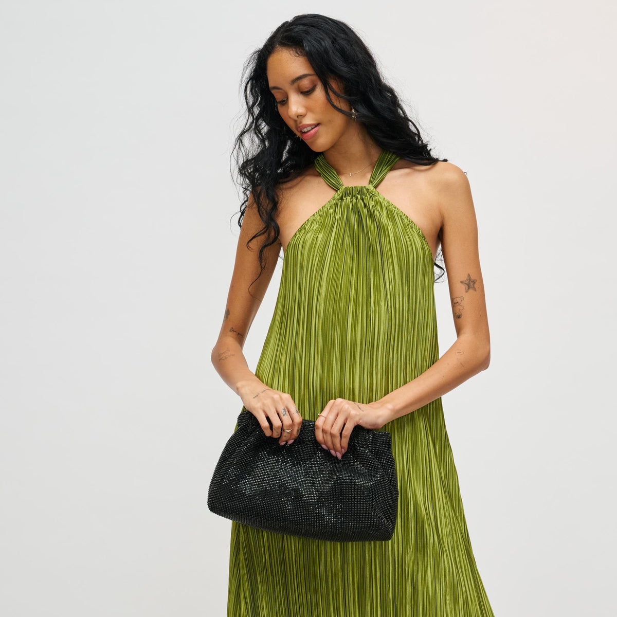 Woman wearing Black Urban Expressions Hazel Clutch 840504200694 View 3 | Black