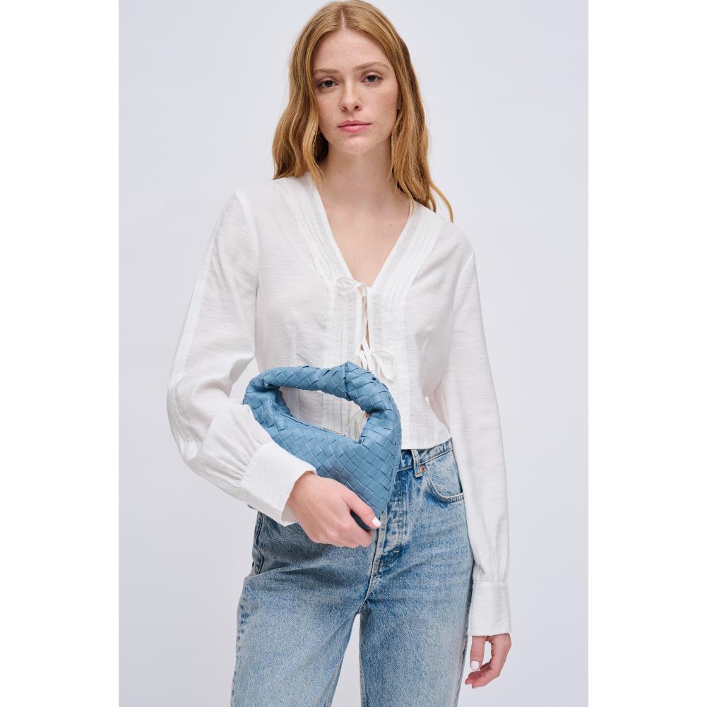Woman wearing Denim Urban Expressions Tracy - Woven Clutch 840611121936 View 2 | Denim