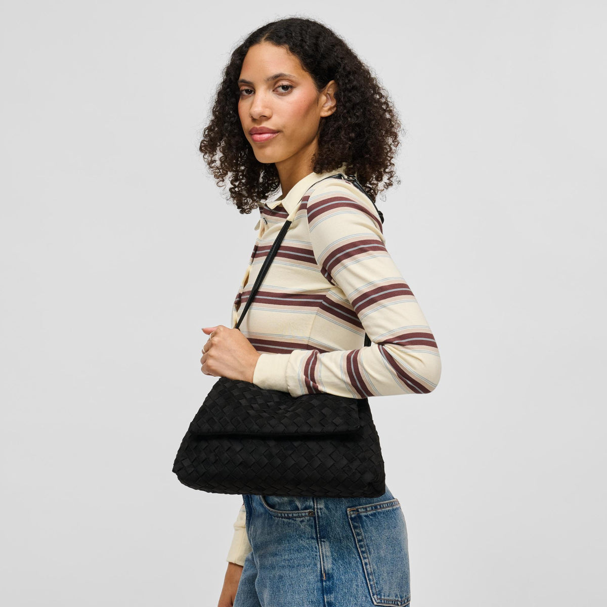 Woman wearing Black Urban Expressions Salem Crossbody 840504214660 View 1 | Black