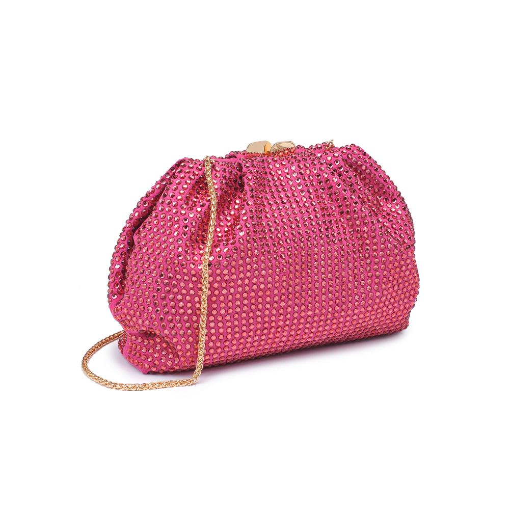 Woman wearing Fuchsia Urban Expressions Arielle Evening Bag 840611132741 View 6 | Fuchsia
