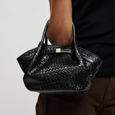 Woman wearing Black Urban Expressions Selena - Embossed Woven Crossbody 840504214080 View 1 | Black
