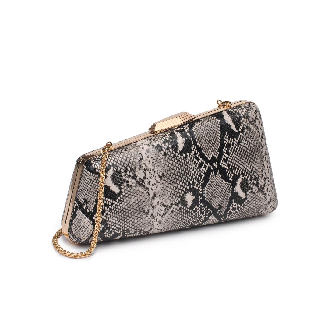 Woman wearing Multi Urban Expressions Irene - Snake Asymmetrical Evening Bag 840611198587 View 6 | Multi