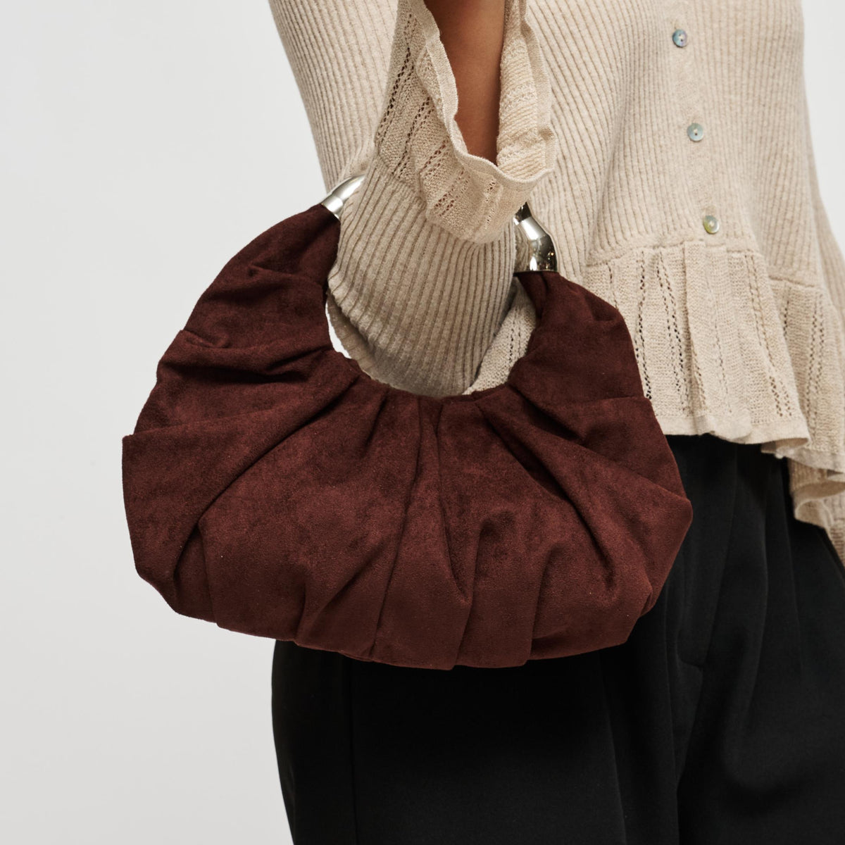 Woman wearing Coffee Urban Expressions Luxx - FS Clutch 840504212208 View 1 | Coffee